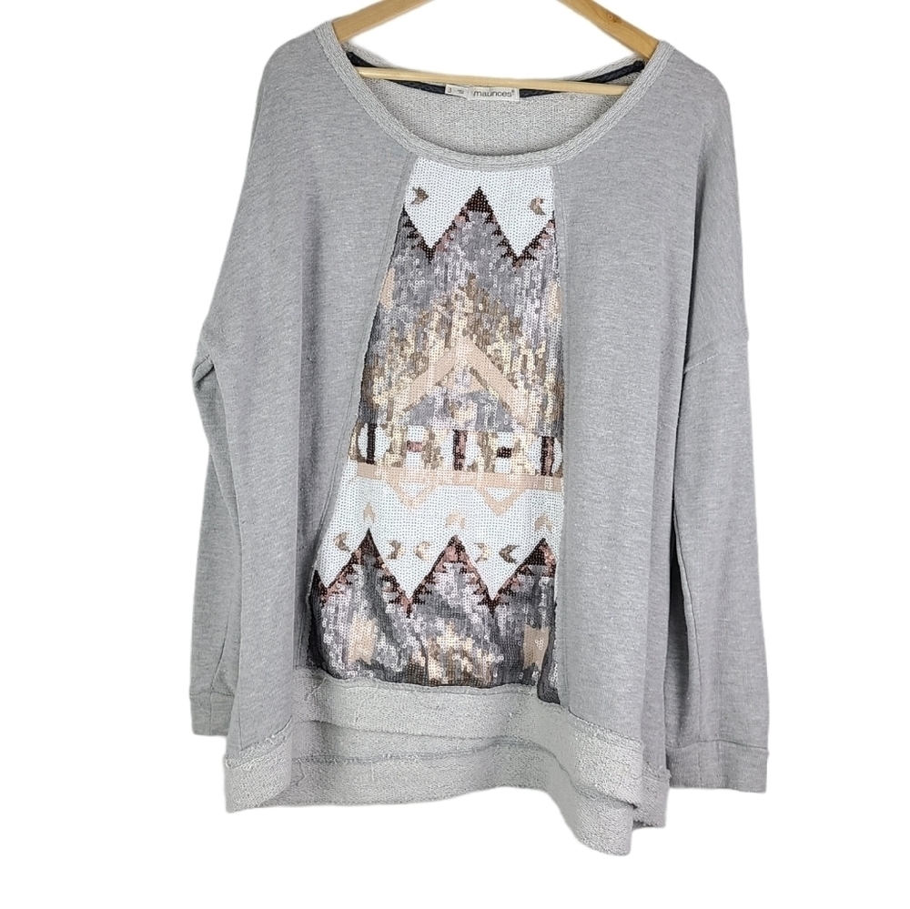 Maurices‎ Aztec Style Swearshirt With Sequins